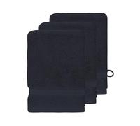 Sensei Maison - Lot de 3 Gants de Toilette 550 g/m² Luxury - 16x22 cm - Bleu Nuit