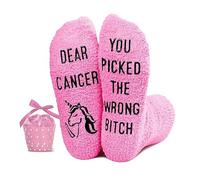 Sensemory Chaussettes amusantes contre le cancer du sein, cadeaux pour femmes, patientes de chimiothérapie, cadeaux de survivants, Cancer 2, taille unique