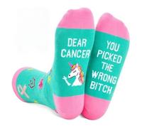 Sensemory Chaussettes amusantes contre le cancer du sein, cadeaux pour femmes, patientes de chimiothérapie, cadeaux de survivants, Cancer 4, taille unique