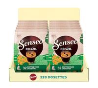 Senseo Brazil 320 dosettes café | Lot de 10 x 32 dosettes - Equilibré et subtil - Notes d'amande grillée