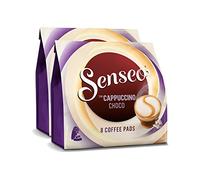 Senseo Dosettes à Café Cappuccino Choco, Café Goût Chocolat, Nouvelle Recette, Lot de 2, 2 x 8Dosettes