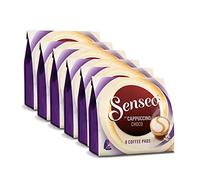 Senseo Dosettes à Café Cappuccino Choco, Café Goût Chocolat, Nouvelle Recette, Lot de 6, 6 x 8 Dosettes