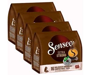 Senseo Extra Strong, Nouveaux Design, Lot de 4, 4 x 16 Dosettes de Café