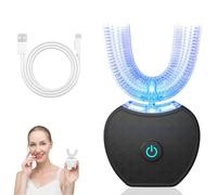 SensePro 100% AutomaticBrosse à dents à ultrasons automatique, conception en forme de U pour un nettoyage en profondeur, blanchiment complet à 360° (noir)