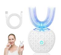 SensePro 100% AutomaticBrosse à dents à ultrasons automatique, conception en forme de U pour un nettoyage en profondeur, blanchiment complet à 360° (Blanc)