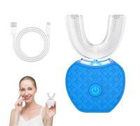 SensePro 100% AutomaticBrosse à dents à ultrasons automatique, conception en forme de U pour un nettoyage en profondeur, blanchiment complet à 360° (bleu)