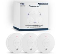 Sensereo Détecteur de Fumée sans Fil Interconnecté | Alarme Incendie avec Batterie Scellée pour 10 Ans et Indicateur LED | Portée de 250 m | Certifié CE EN14604 (Pack de 3)