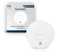 Sensereo Détecteur de Fumée sans Fil Interconnecté | Batterie Scellée 10 Ans | Indicateur LED | Portée 250 m | Certifié CE EN14604 | Détecteur de Fumée et Incendie Interconnecté RF (1-Pack)