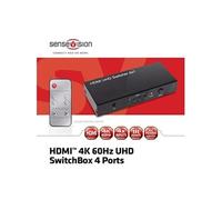 Club3D Commutateur vidéo/audio SenseVision CSV-1370 – 4 ports HDMI 2.0 4K (4096×2160, 60 Hz) Noir
