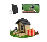 Sensforge Mangeoire intelligente pour oiseaux avec caméra - Mangeoire d'extérieur en bois à énergie solaire avec vue en direct HD 2,5 K, fonction IA avancée (6 mois gratuits), résistante aux