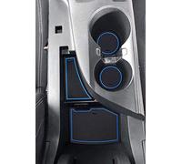 SENSHINE Accessories for Chevy Camaro 2016-2021 2022 2023 2024 Interior Non-Slip Anti Dust Cup Holder Inserts, Center Console Liner Mats, Door Pocket Liners 9-pc Set (Blue Trim)
