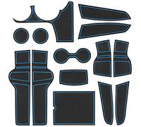 SENSHINE Lot de 14 doublures personnalisées pour Accessoires Kia Sportage 2023 Hybride pour Porte-gobelet, Console Centrale, boîte à Gants, Tapis antidérapants (Bordure Bleue)