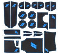 SENSHINE Lot de 22 Tapis de Porte pour Dodge Charger 2015-2021 - Insert pour Porte-gobelet, Console Centrale - Garniture Bleue