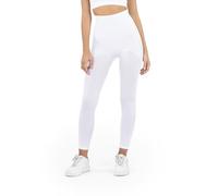 SENSI' Leggings Sculptant Femme Push Up sans Couture Microfibre antibactériostatique Seamless Made in Italy (38-42, Blanc)