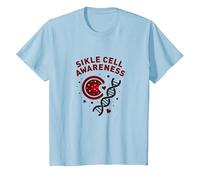 Sensibilisation à la drépanocytose : Soutenir la Recherche médicale T-Shirt, Enfant, Bleu Céleste, 8 Ans