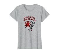 Sensibilisation à la drépanocytose : Soutenir la Recherche médicale T-Shirt, Femme, Gris Chiné, 3XL
