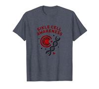 Sensibilisation à la drépanocytose : Soutenir la Recherche médicale T-Shirt, Homme, Bleu Chiné, 3XL