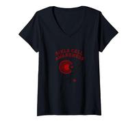 Sensibilisation à la drépanocytose : Soutien à la Recherche médicale T-Shirt avec Col en V, Femme, Noir, XL