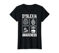 Sensibilisation à la dyslexie, Troubles de la Lecture, l'orthographe T-Shirt Graphique avec Valeur, Femme, Noir, XL
