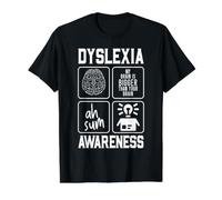 Sensibilisation à la dyslexie, Troubles de la Lecture, l'orthographe T-Shirt Graphique avec Valeur, Homme, Noir, L