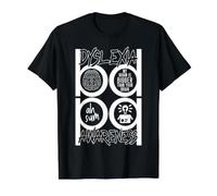 Sensibilisation à la dyslexie, Troubles de la Lecture, l'orthographe T-Shirt Graphique avec Valeur, Homme, Noir, S