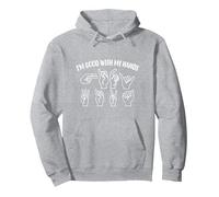 Sensibilisation à la fierté sourde ASL Langue des Signes Bonne avec Mes Mains Sweat à Capuche, Unisexe pour Adultes, Gris Chiné, XL