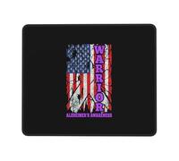 Sensibilisation À La Maladie D'Alzheimer chez Les Guerriers Tapis Souris Bords Cousus Mouse Pad Antidérapante Tapis De Souris pour Ordinateur Études Gamer 25X30Cm