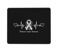 Sensibilisation À La Maladie De Parkinson Et Au Rythme Cardiaque Mouse Pad Bords Cousus Tapis Souris Portable Tapis De Souris pour Pc Ordinateur Jeux 25X30Cm