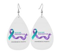 Sensibilisation À La Prévention Du Suicide Boucles D'Oreilles En Cuir Légères Boucles D'Oreilles Double Face Boucle D'Oreille Pour Quotidien Femme Fête Des Mères