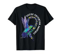 Sensibilisation à la prévention du Suicide et à la dépression mentale T-Shirt Graphique avec Valeur, Homme, Noir, S