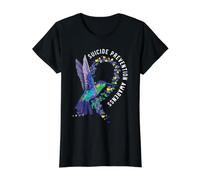 Sensibilisation à la prévention du Suicide et à la dépression mentale T-Shirt Graphique avec Valeur, Femme, Noir, XS