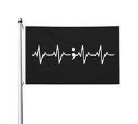 Sensibilisation À La Prévention Du Suicide Par Le Battement De Cœur Et Le Point-Virgule Flag Avec Œillets Drapeau De Jardin Solide Drapeaux Pour Mur Vacances Balcon 90X150Cm