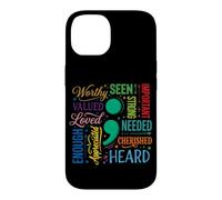 Sensibilisation à la santé mentale Prévention du Suicide du Stress Semi-Colon Coque pour iPhone 14