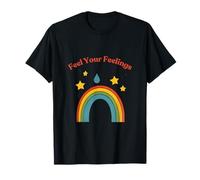 Sensibilisation à la santé mentale Vintage Rainbow Feel Your Feelings T-Shirt