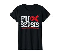 Sensibilisation à la septicémie à l'empoisonnement sanguin, septicémie T-Shirt Graphique avec Valeur, Femme, Noir, M