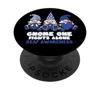 Sensibilisation à la surdité Gnome One Fights Alone Blue PopSockets PopGrip Adhésif