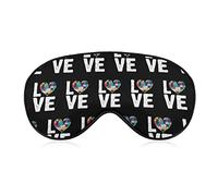 Sensibilisation à l'autisme coeur sommeil masque nuit couverture oeil pour femmes hommes BlockLight pour avion voyage sieste sangle réglable