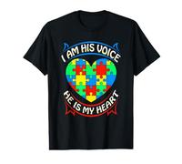Sensibilisation à l'Autisme Je suis sa Voix, il est Mon cœur T-Shirt Graphique avec Valeur
