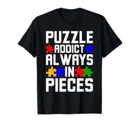 Sensibilisation à l'Autisme - Puzzle Addict Always in Pieces - Puzzle T-Shirt