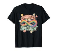 Sensibilisation à l'Autisme rétro Embrace The Spectrum Groovy Infinity T-Shirt