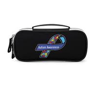 Sensibilisation à l'Autisme Ruban Crayon Stylo étui Portable Stylo Sac avec Fermeture éclair Voyage Maquillage Sac Papeterie organisateurs pour Bureau à Domicile