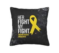 Sensibilisation À L'Endométriose Housse Coussin Decorative Taie Oreiller Doux Housse De Coussin pour Jardin Lit Intérieur 45X45Cm