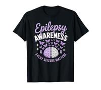 Sensibilisation à l'épilepsie Purple Brain Butterfly Crise Matters T-Shirt