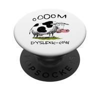 Sensibilisation Amusante à la dyslexie avec l'apprentissage de la Vache dyslexique Ooom PopSockets PopGrip Adhésif