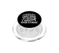 Sensibilisation au Cancer du Cerveau - Ruban Gris - pour Lutter Contre la chimiothérapie PopSockets PopGrip pour MagSafe