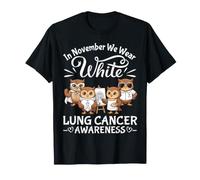Sensibilisation au Cancer du poumon chez Les hiboux en Novembre, Nous portons des Perles Blanches T-Shirt