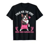 Sensibilisation au Cancer du Sein chez Les Chiens Boston Terrier de Paws for The Cure T-Shirt