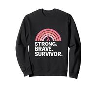 Sensibilisation au Cancer du Sein - Fort et Courageux - Survivant Arc-en-Ciel Sweatshirt