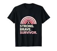 Sensibilisation au Cancer du Sein - Fort et Courageux - Survivant Arc-en-Ciel T-Shirt