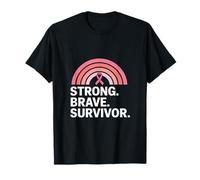 Sensibilisation au Cancer du Sein - Fort et Courageux - Survivant Arc-en-Ciel T-Shirt
